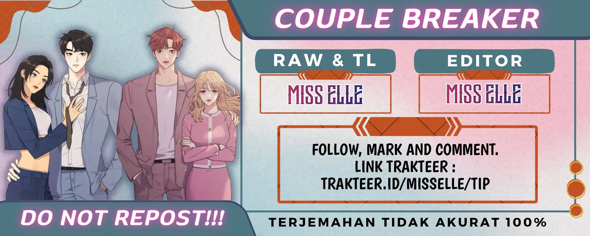 Couple Breaker [cont. By Hazel]-Chapter 20 : Aku suka, ciuman itu!